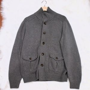 GAP Grey Button Down Cotton Cardigan Sweater M